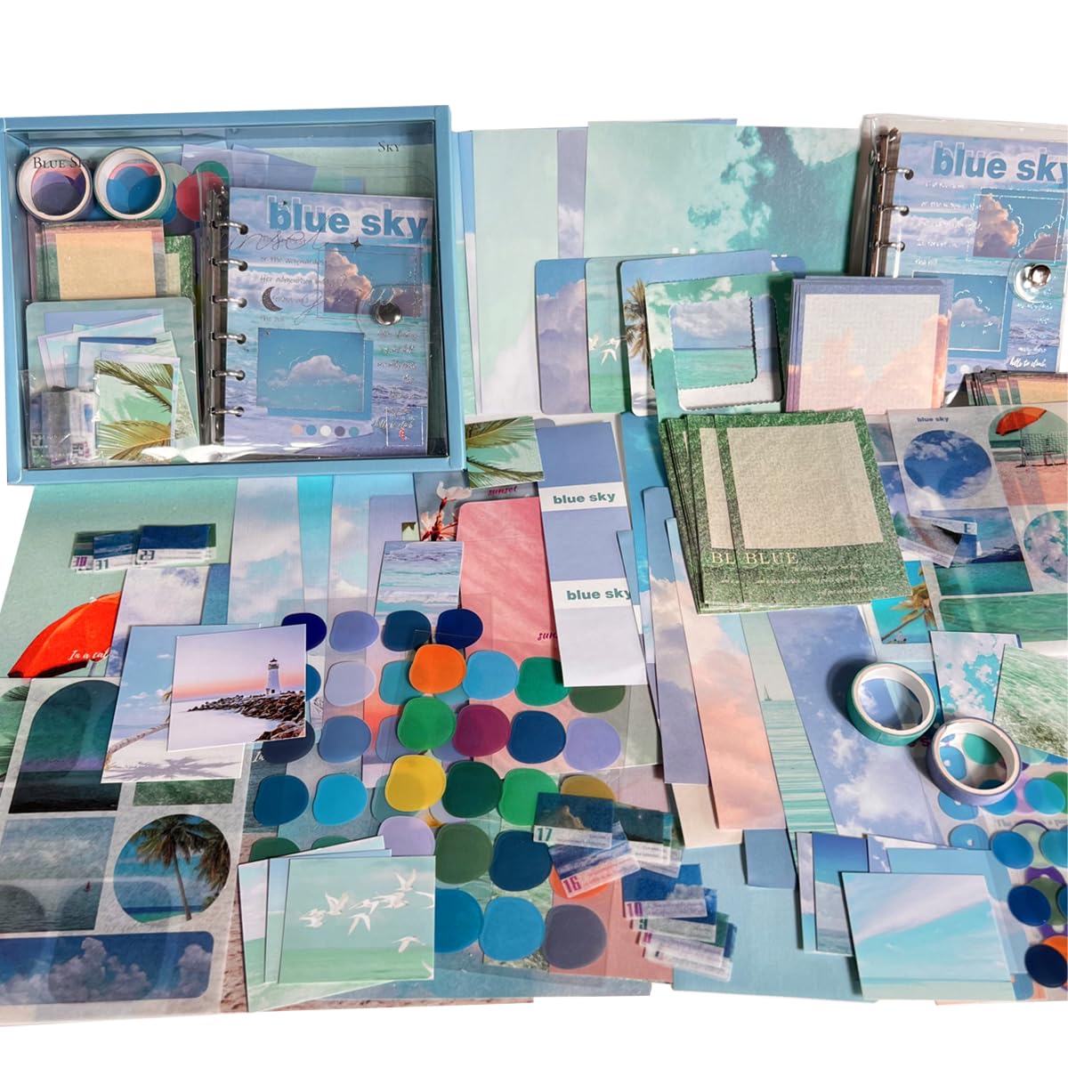 HASTHIP 150Pcs Journal Kit, Journaling Kit Journal Stickers Journal Supplies, Scrapbook Stickers Pack for Art Journaling Bullet Junk Journal Planners, DIY Decoration Paper Craft Kits (Blue Sky) HASTHIP 150Pcs Journal Kit, Journaling Kit Journal Stickers Journal Supplies, Scrapbook Stickers Pack for Art Journaling Bullet Junk Journal Planners, DIY Decoration Paper Craft Kits (Blue Sky)